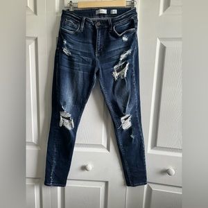 KanCan Mid-Rise Ankle Skinny Distressed Jeans